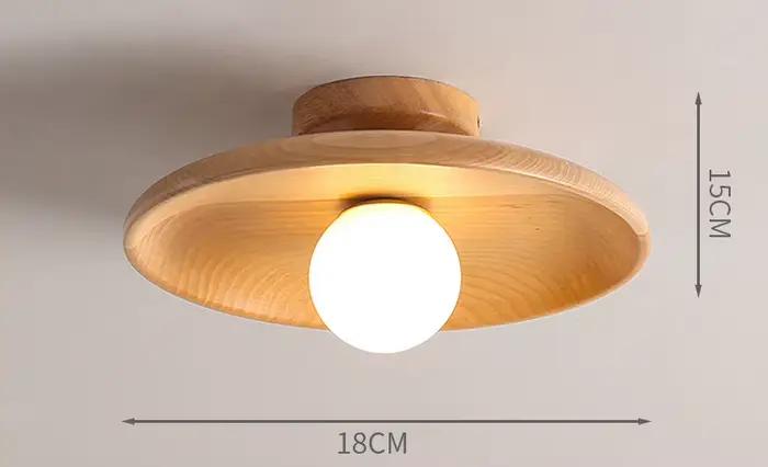Plafonnier nordique rond en bois, luminaire décoratif d'intérieur, idéal pour un vestiaire, une cham