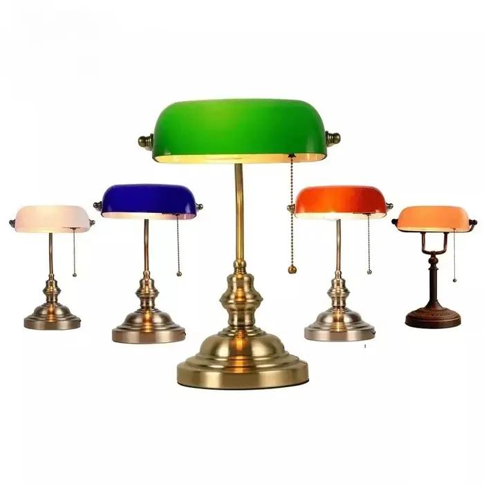 Lampe de bureau lampe de Table lampe de banquier en verre interrupteur à glissière pour chambre mais