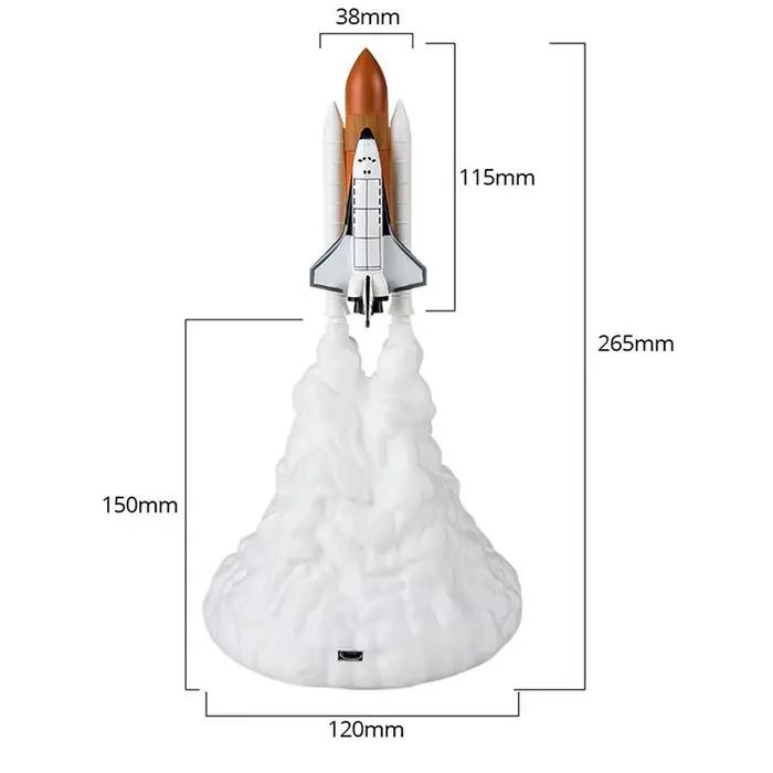 USB Rechargeable navette spatiale fusée lampe de Table LED impression 3D lampe de nuit lumière ambia