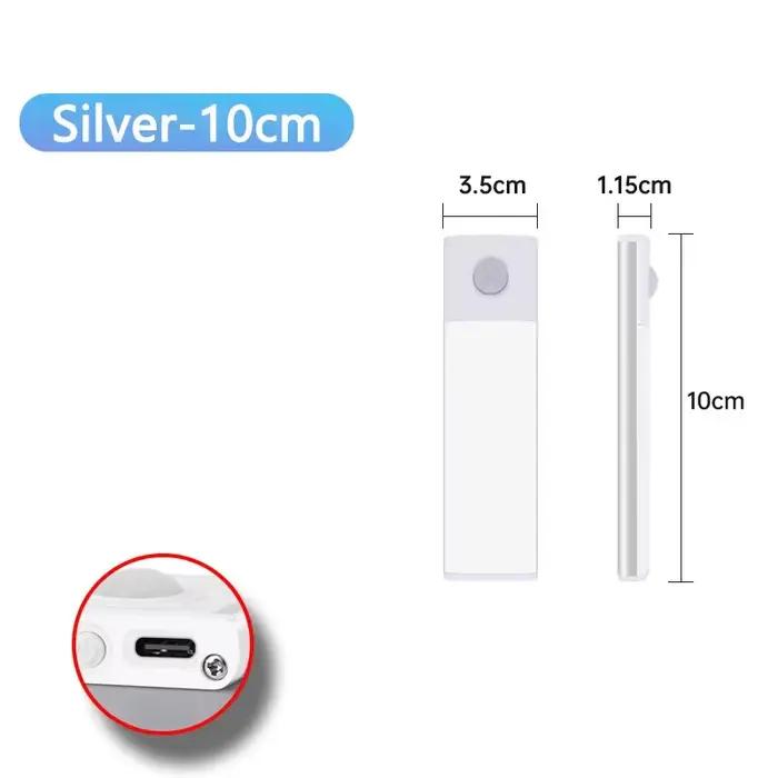 Lampe LED USB Type-C Rechargeable avec Capteur de Mouvement, Éclairage pour Armoire de Cuisine et Ga
