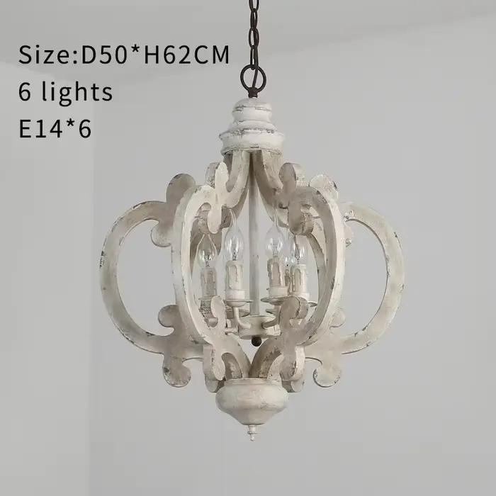 Lustre suspendu en bois style loft, lampe suspendue nordique antique, lampe rétro américaine pour re
