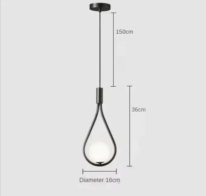 Lampe suspendue boule de verre pour chambre à coucher, chevet, salle de bain, luminaire suspendu, dé