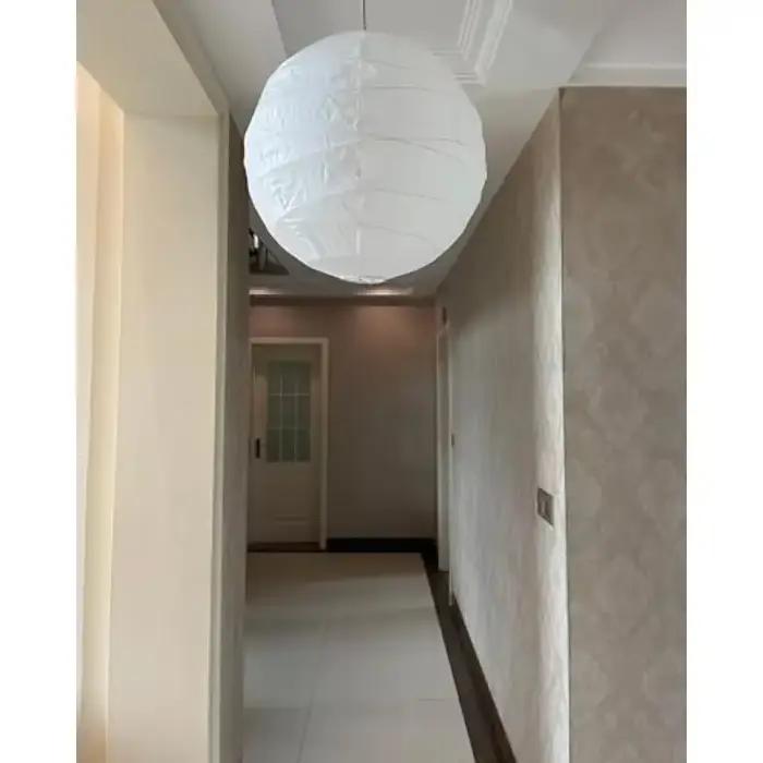 Grande lanterne sphérique ronde en papier blanc de 30Cm/12 pouces, avec forme irrégulière, abat-jour