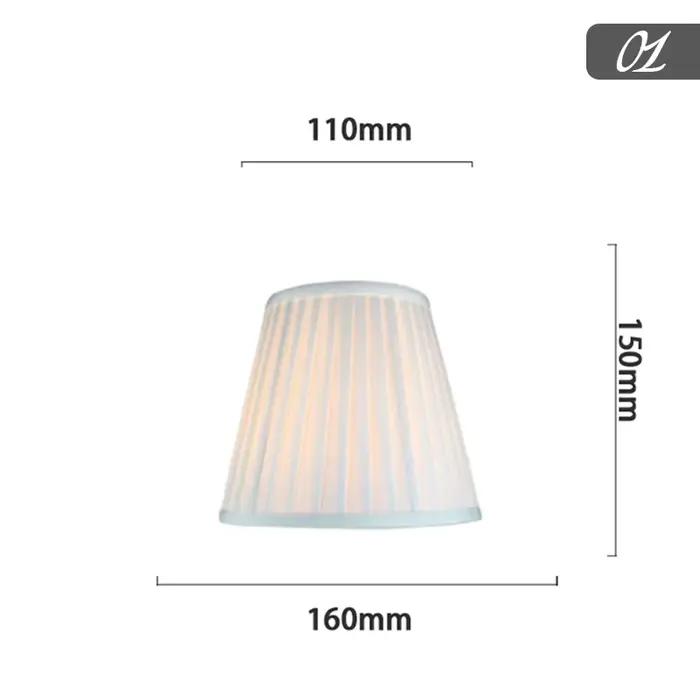 Abat-jour en tissu plissé de qualité avec cadre en métal pour lampe de chevet E27, lampadaire, décor