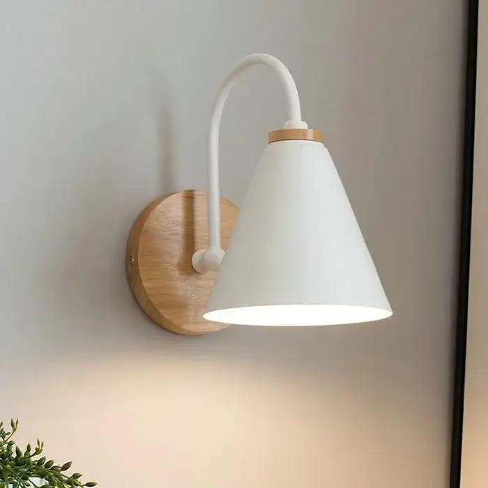 Applique Murale de oral et à LED Nordique en Bois avec Ceinture en Cuir, Lumière Décorative d'NikMod