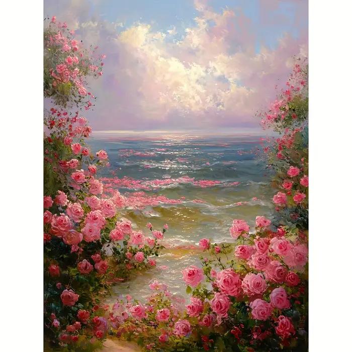 Puzzles pour adultes, 500/1000/1200/2000 pièces, belles roses et la mer, jeu de puzzle, défi cérébra