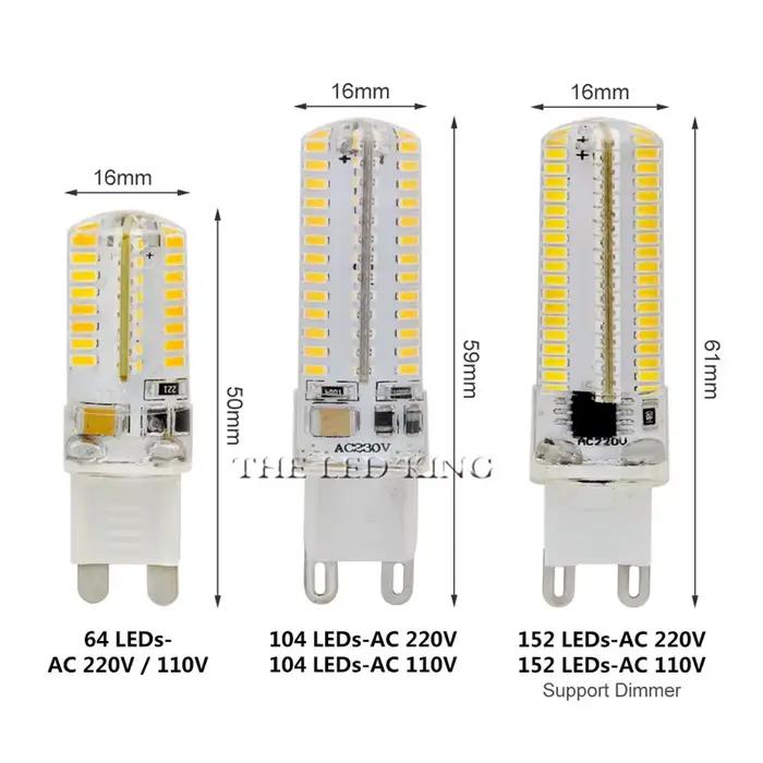 Ampoule LED G9 9W 12W 15W 21W, type maïs, AC 220V, SMD 3014, 48 64 104 LED, Lampe G4 LED, 360 degrés