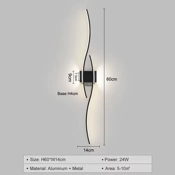 Applique Murale LED au Design Moderne, Luminaire Décoratif d'Nik, Idéal pour une Chambre à Coucher, 