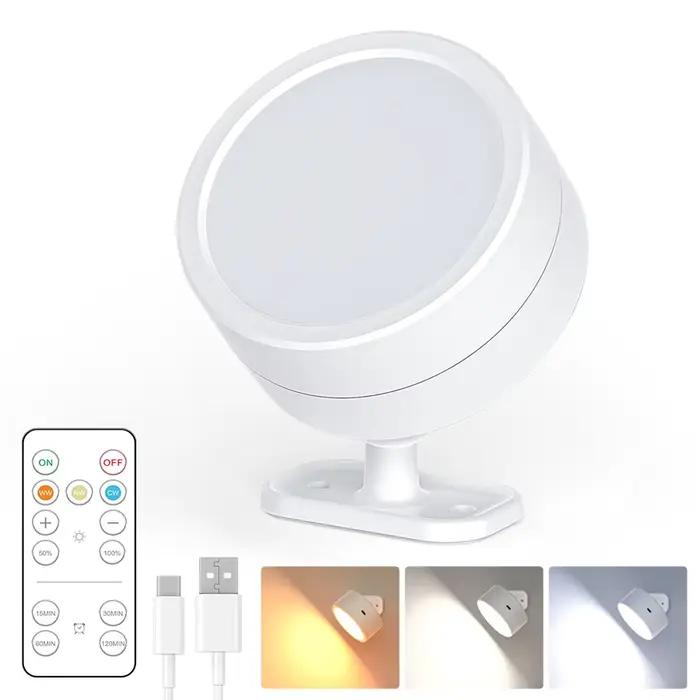 Applique murale magnétique LED rechargeable sans fil 360 °   Lumière ambiante rotative avec projecte