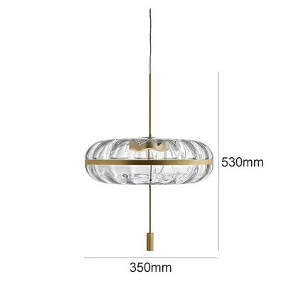 Luminaire suspendu de luxe post-moderne, design Jolie, ovale, effet vague d'eau, en verre nordique, 