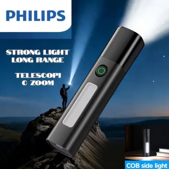 Lampe de poche Philips, haute luminosité, fonction d'éclairage latéral, facile à transporter, très a