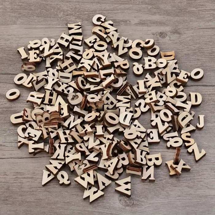 100 pièces lettres A Z en bois mélangées chiffres en bois lettres en bois pour bricolage artisanat f