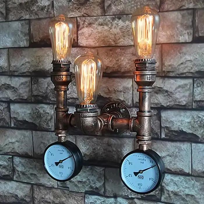 Applique Murale LED Industrielle, Rétro, Vintage, avec Engrenage de Conduite d'Eau, pour Restaurant,