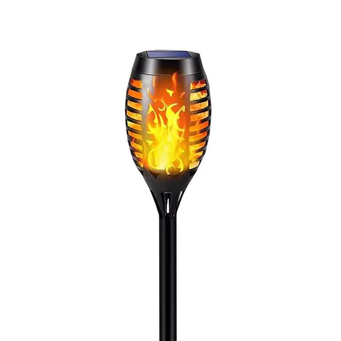 Lampe de poche solaire 12LED avec flamme clignotante, étanche, décoration extérieure, décoration sol