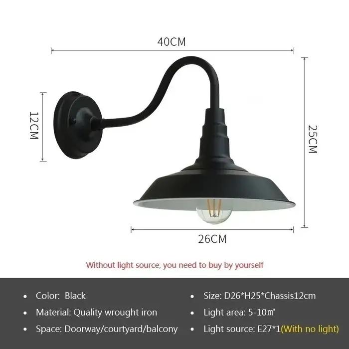 Lampe murale LED rétro américaine, luminaire décoratif Vintage pour cour, balcon, entrée, escalier, 
