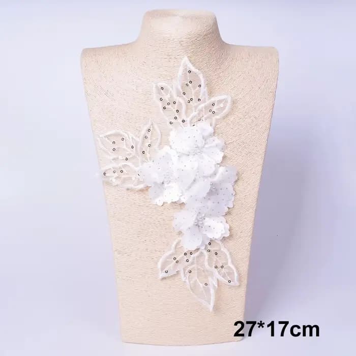 Patch brodé en forme de fleur pour robe de soirée, décoration de vêtements, accessoires à coudre, sc