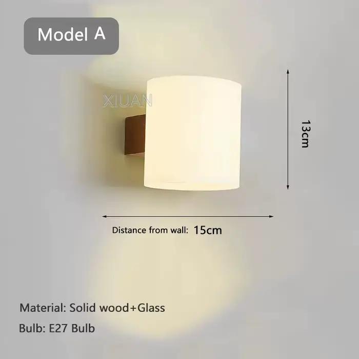 Applique Murale en Bois avec Ampoule LED, Luminaire d'Nik, Idéal pour une Chambre à Coucher, un Salo