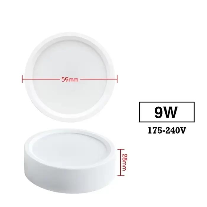 LED Downlight 9W 12W 15W 18W Surface plafonnier AC 220V 230V panneau LED rond vers le bas lumières p