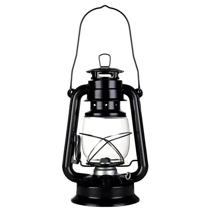 Lampe de Camping en plein air rétro lampe à kérosène noire Portable lampe à cheval ancien lampe à mâ