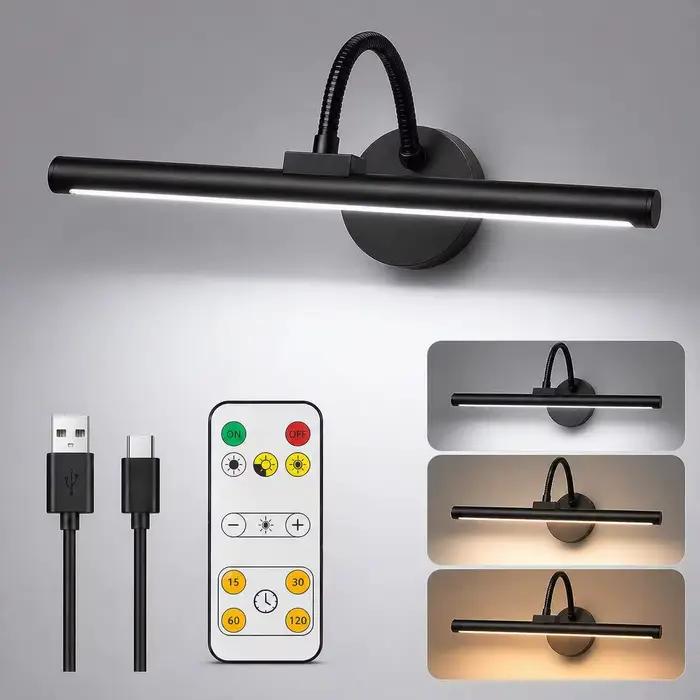 Lampe murale LED rechargeable sans fil 4400mAh avec télécommande, éclairage pour tableau, lumière mu