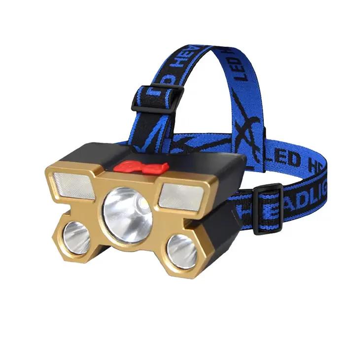Lampe frontale puissante à 5 LED, rechargeable par USB, lampe frontale de pêche, lampe torche étanch
