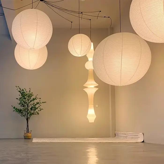 Lampe Suspendue Japonaise Vintage Noguchi, Abat-Jour en Papier, Luminaire Décoratif d'Nik, Idéal pou