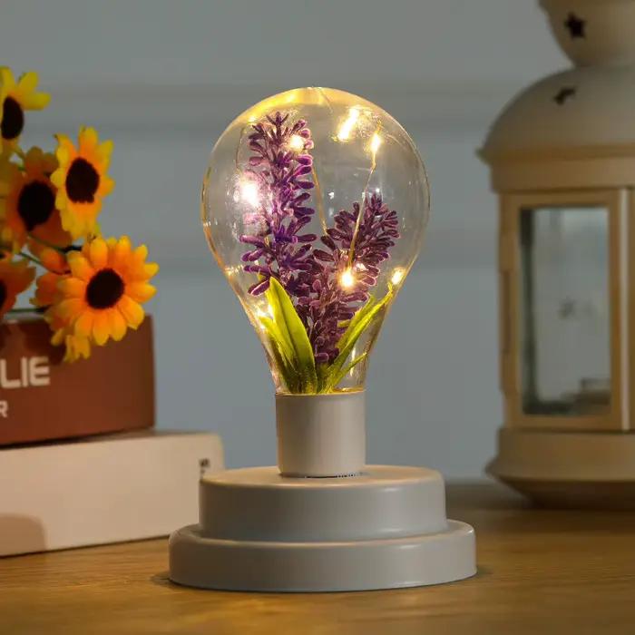 Lampe de Nuit LED à Piles de 62 Plantes Vertes, Lumières en Fil de Cuivre pour Bureau, oral et, Cham