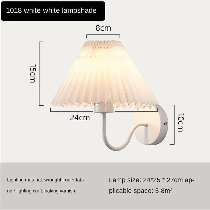 Lampe murale créative rétro nordique, design plissé en forme d'éventail, adaptée au salon, chambre à
