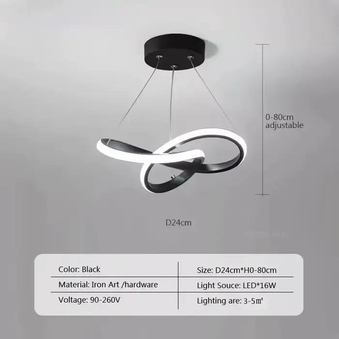 Lampe LED suspendue moderne avec un Design profilé irrégulier, petite lampe suspendue créative pour 