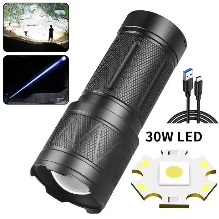 Lampe de poche LED Ultra lumineuse, 50000Lumens, batterie Rechargeable 12000mAh, torche puissante, l