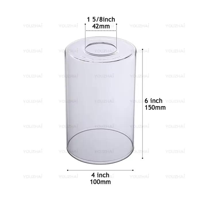 Abat-jour cylindrique en verre E27/E26, 10xH15cm, remplace l'abat-jour de phare miroir, la suspensio