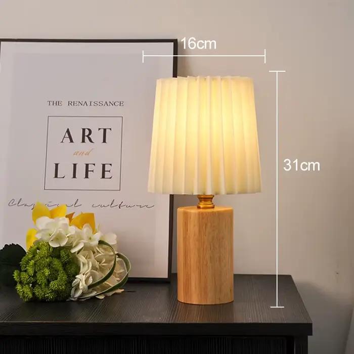 Rétro plissé en bois LED lampe de bureau USB 3W pour salon maison chambre chevet atmosphère LED veil