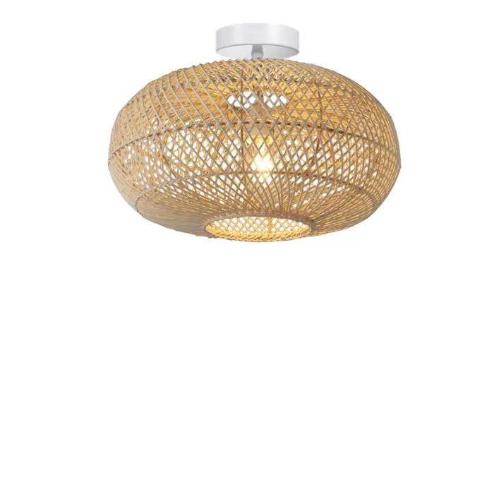 JOYINLED Lustre en rotin bohème moderne E27, lampe suspendue en osier et rotin tissé à la main de 16