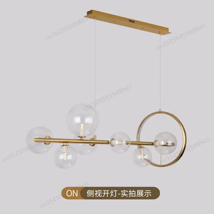 Plafonnier LED suspendu en forme de boule de verre, design doré, éclairage d'intérieur, luminaire dé