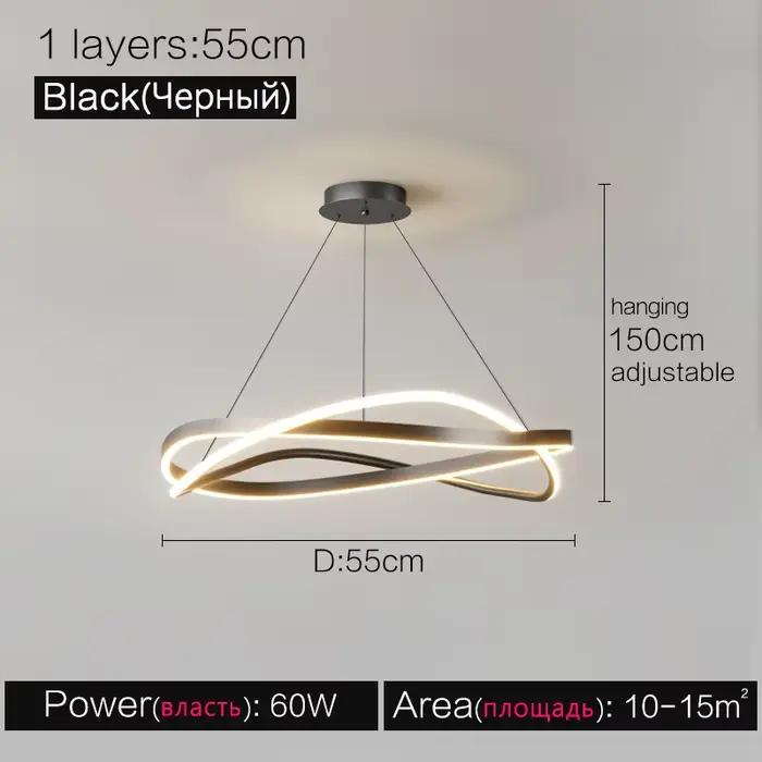 Plafonnier avec anneau lumineux, design minimaliste et créatif, éclairage d'intérieur, luminaire déc