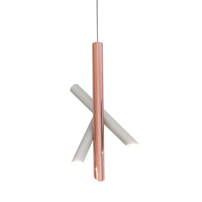 Suspension Tubes Créative, Design de Personnalité, Moderne, Simple, Or Rose, Bureau d'étude, Table, 
