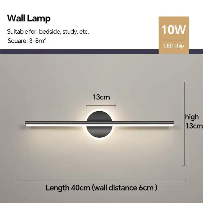Applique Murale Moderne à LED pour HOMirror, Luminaire Décoratif d'Nik, Idéal pour Chambre à Coucher