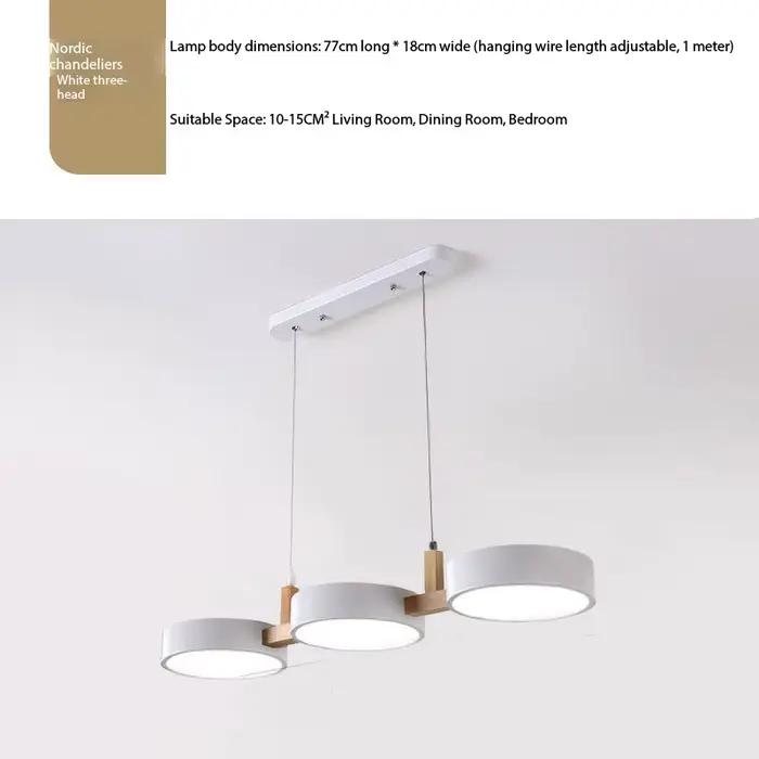Lampe suspendue LED à trois têtes en forme de macaron, luminaires simples et modernes pour la salle 