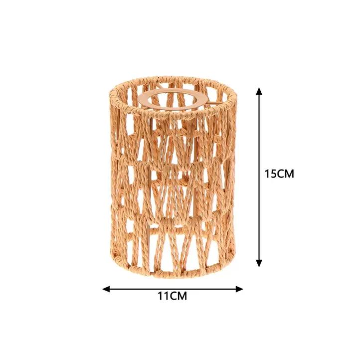 Abat-jour vintage tissé, luminaire suspendu inspiré du rotin pour chambre à coucher, salon, hôtel, 1