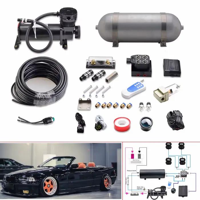 Kit de suspension pneumatique avec compresseur d'air précieux, manomètre pour touristes, télécommand