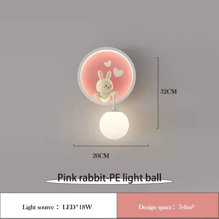 Applique Murale de oral et en Forme de Lapin et d'Ours Mignon, Luminaire Décoratif Moderne et Minima
