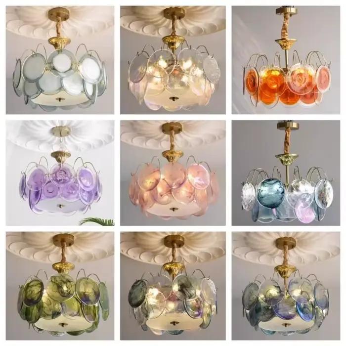 Lustre en verre de Murano violet pour chambre à coucher, bureau, salle à manger, décor artistique, l