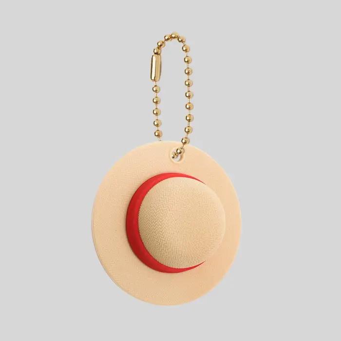 Peluche ONE PIECE avec pendentif Fruit du Diable Chapeau de Paille, poupée en peluche avec chaîne de
