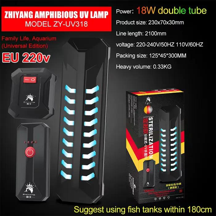 18W/22W Aquarium lumière UV Submersible étanche étang Aquarium lampe ultraviolette stérilisateur ger