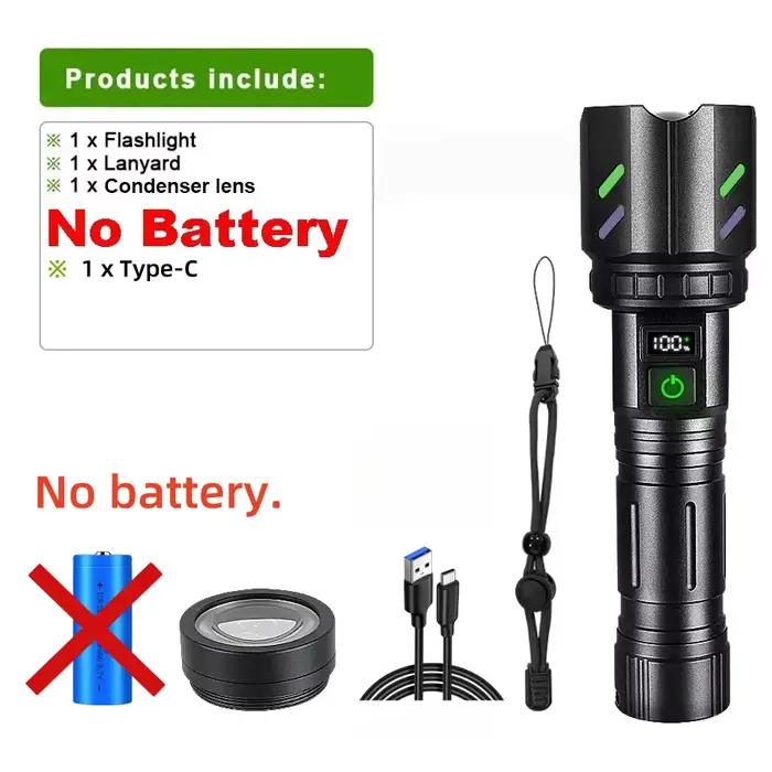 Lampe de poche d'allumage à double lentille Ultra puissante, lampe tactique militaire étanche, torch