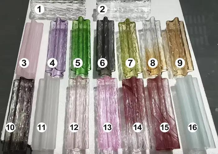 Tube de verre clair rose Design français Led Lustre éclairage lampe suspendue Lustre Suspension Lumi