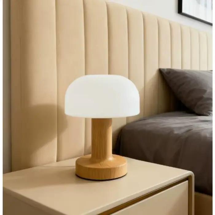 Lampe de table LED moderne style champignon, rechargeable par USB, rétro, à commande tactile, gradat