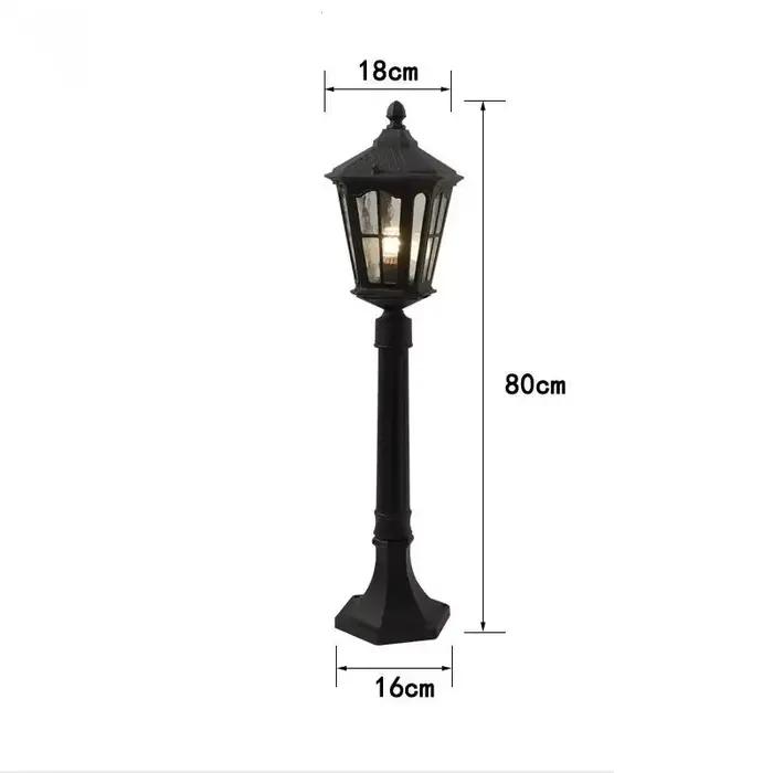Style européen rétro lampe à gazon à tête unique étanche extérieure Villa jardin haut pôle éclairage