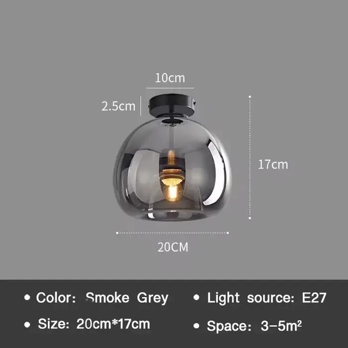 Plafonnier moderne nordique Cognac verre plafonnier LED minimaliste pour salon salle à manger allée 