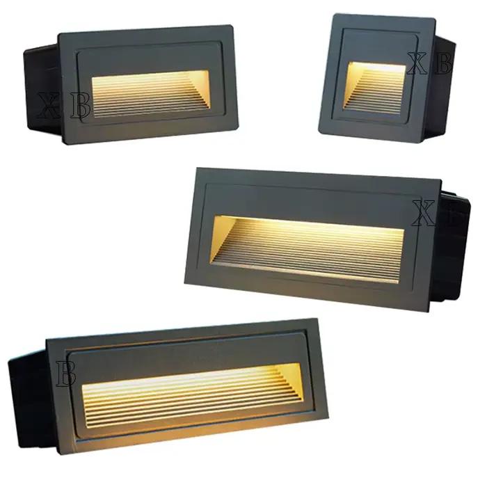 Dimmable mur LED lampe en aluminium escalier lumière encastré LED étape lampe voie mur coin lampe AC
